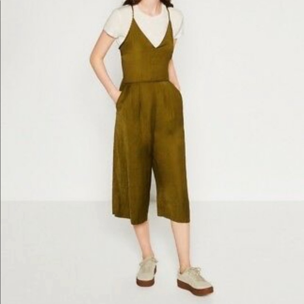 Zara Collection || Olive Green Silk Jumper Suit - Picture 10 of 11